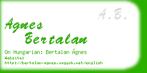 agnes bertalan business card